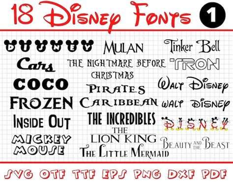 Disney Font Bundle Disney Font Disney Font Svg Disney Font Etsy