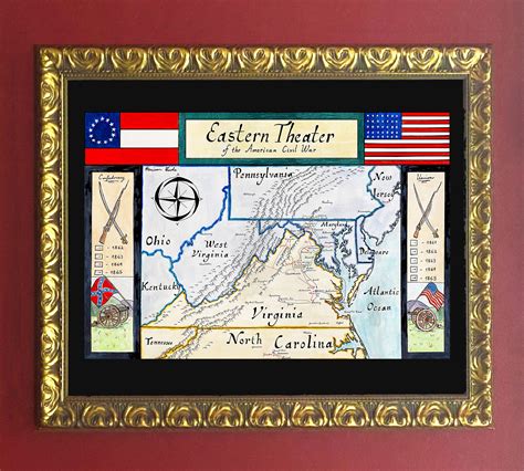 Eastern Theater Of The American Civil War Map Etsy