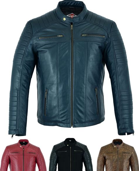 Texpeed Mens Casual Leather Jacket Real Genuine Soft Touch Sheepskin