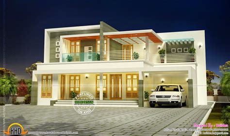 Flat Roof Contemporary Villa Kerala Home Design And Floor Plans