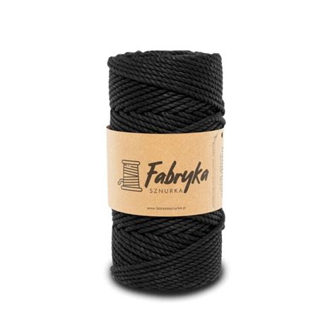 Sznurek Do Makramy 3PLY Czarny 5mm Fabryka Sznurka