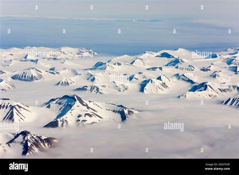 Aerial View Of Snow Mountain Spitsbergen Norway Stock Photo Alamy