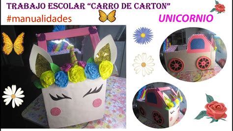 Carro De Carton Para Ni A Unicornio Manualidades Youtube