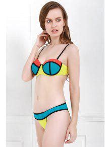 Spaghetti Strap Color Block Bikini Set In AZURE ZAFUL 2024