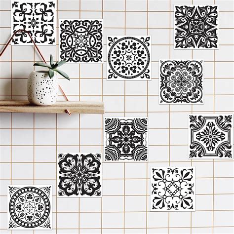 Waterproof Wall Sticker Retro Tile Tiles Stickers Bathroom Bathroom