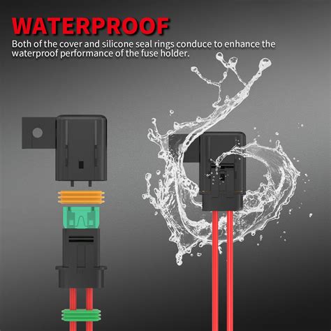 Daiertek Inline Fuse Holder 12v 12 Awg Waterproof Atc