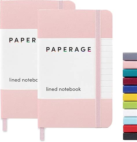 Amazon PAPERAGE Lined Pocket Journal Notebook 2 Pack Blush