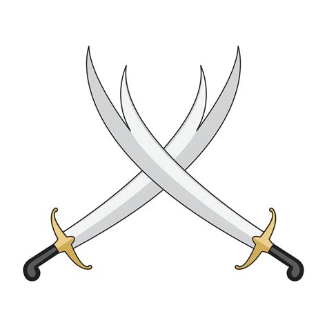 Crossed Arabian Swords Symbol Vector Design Vector Art At Vecteezy