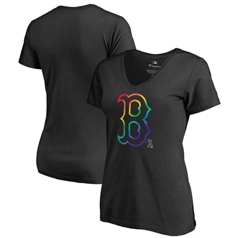 Womens Boston Red Sox Fanatics Branded Black Plus Sizes Pride T Shirt