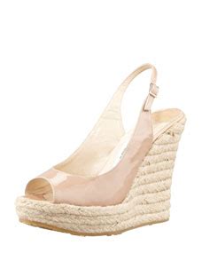 Jimmy Choo Polar Patent Espadrille Nude