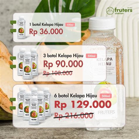 Jual Air Kelapa Hijau 100 Asli 500 Ml Kelapa Ijo Fruters Surabaya