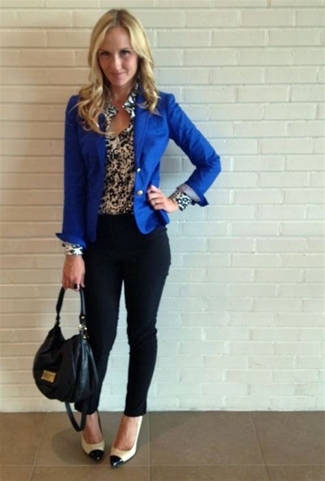 Not Fancy Just Life Blue And Leopard Take 2 Blazer Outfits For