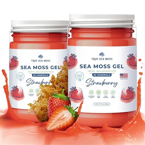 TrueSeaMoss Wildcrafted Irish Sea Moss Gel Strawberry 2 Walmart