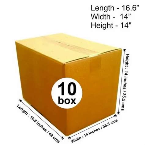 Rectangular 16.6 x 14 x 14 Inch 5 Ply Brown Corrugated Box at Rs 48 ...