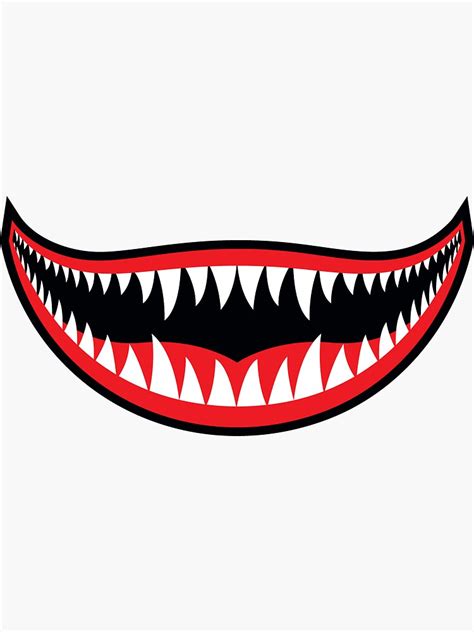 "WW2 Flying Tigers Shark Teeth Nose Art (Smiling Version)" Sticker for Sale by fixer00 | Redbubble