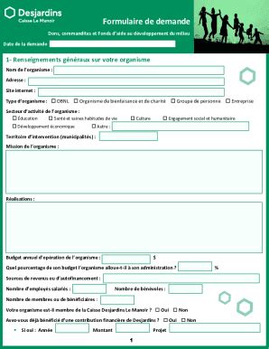 Fillable Online Formulaire De Demande Desjardins Fax Email Print