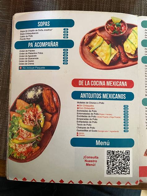 Carta Del Restaurante El Rincon Del Josefina La Casa Del Los