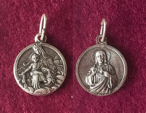 Vintage French Virgin Mary Religious Medal Catholic Ap Penin Signed