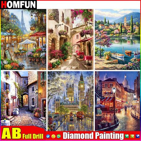 HOMFUN AB Full Diamond Embroidery Diy 5D Diamond Painting Cross Stitch