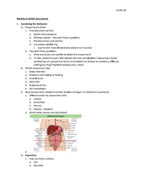 Module Gi Gu Assessment Module Gi Gu Assessment I Examining