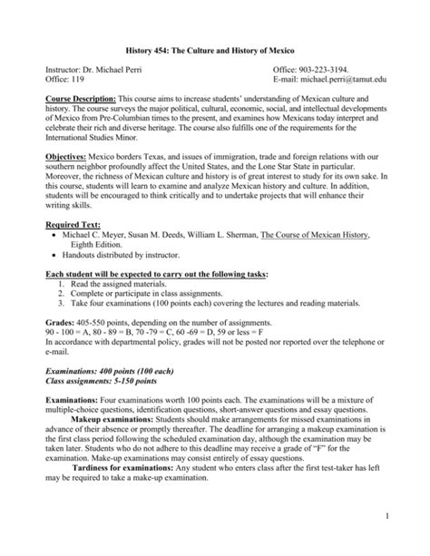 Syllabus Texas A M University