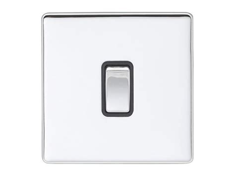 Elecpc20adpswpcb Eurolite 1 Gang 20amp Dp Switch Concealed Polished Chrome Plate Matching