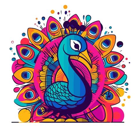 Día del trabajo del pavo real Ilustración vectorial de dibujos animados