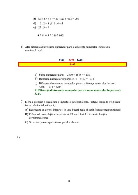 AcademiaABC Evaluare finală Matematică Clasa a III a itemi și rezolvare