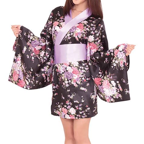 Doce Sexy Conjunto Quimono Japonês Traje Curto Kimono Robe Com Obi