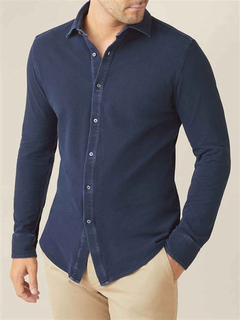 Navy Blue Siena Piqué Shirt Luca Faloni