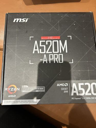 MSI A520M-A Pro Socket AM4 Micro ATX AMD A520 (7C96-001R) Motherboard ...