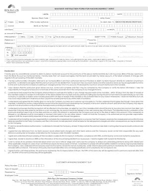 Fillable Online Mandate Instruction Form For Nach Ecsdirect Debit Fax