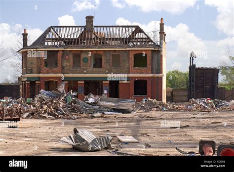 Abandoned And Ruined Pub Awaits Demolition Stock Photo Alamy