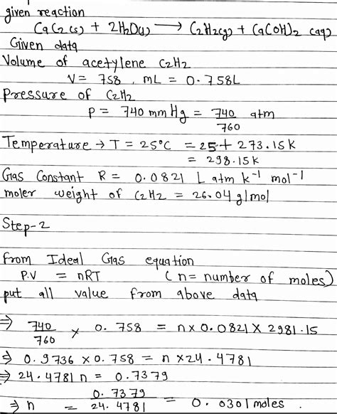 Solved Acetylene C2H2 An Important Gas For Welding Can Be Produced