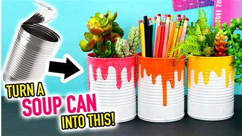 Diy Trendy Planters Pencil Holders Made From Soup Cans Hgtv Handmade