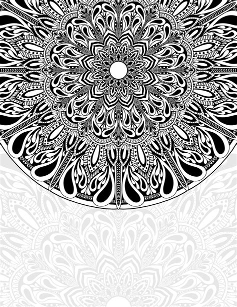 Mandala Black And White To Color