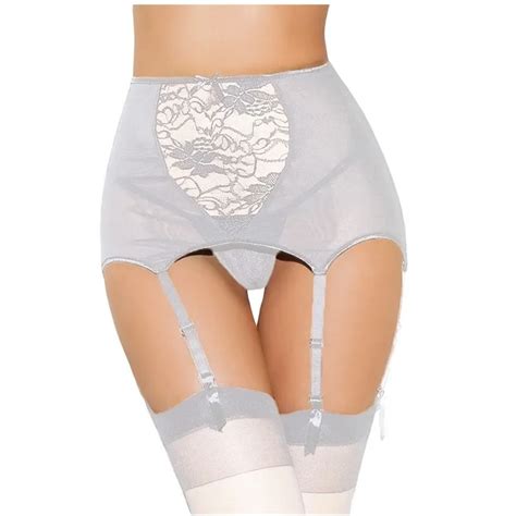 Vintage High Waist Garter Belt Lace Mesh Hollow Out Stocking Suspender