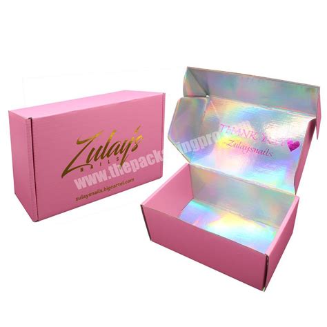 Custom Printing Holographic Shipping Mailer Box Hologram Cardboard Mailing Box Packaging Holographic