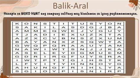 Ap Araling Panlipunan Week Q Balik Aral Hanapin Sa Word Hunt