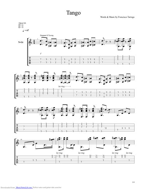 Tango Guitar Pro Tab By Tarrega Francisco