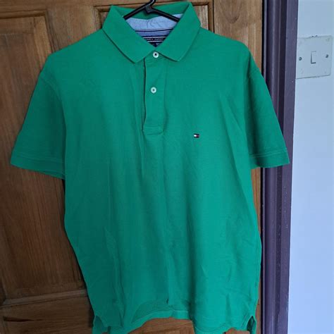 Tommy Hilfiger Green Polo Shirt Size Medium Bought Depop