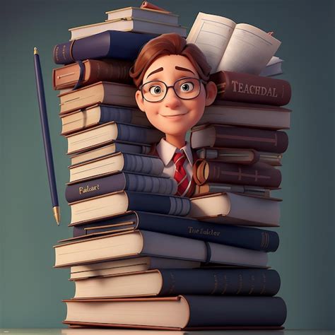 Premium Ai Image A Cartoon Man With Glasses And A Book