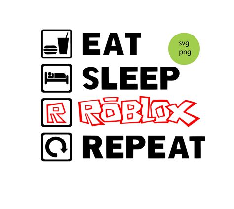 Eat Sleep Roblox Repeat SVG Roblox Svg Cricut Roblox Etsy