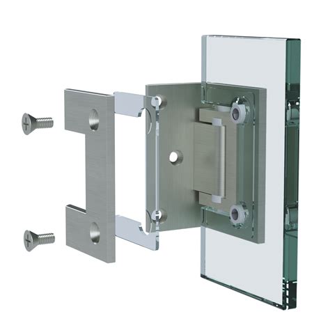 Wall To Glass Offset Back Malibu Hinge Brushed Nickel