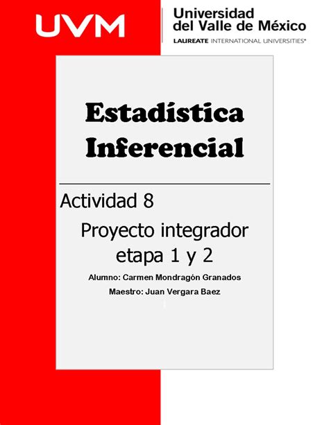 A Cmg Actividad Estad Stica Inferencial Actividad Proyecto