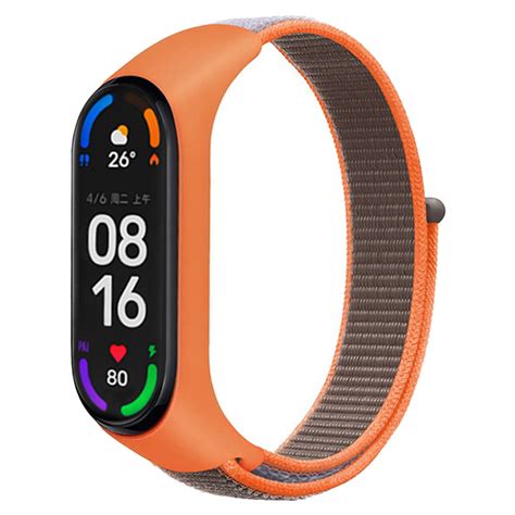 Pasek Opaska Nylonowa Do Xiaomi Mi Band Szaro Pomara Czowy