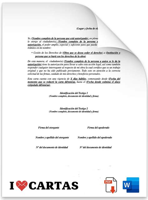 Cómo redactar un carta poder para ceder derechos Guía completa paso a