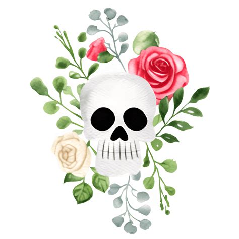 Skulls And Roses Graphic · Creative Fabrica