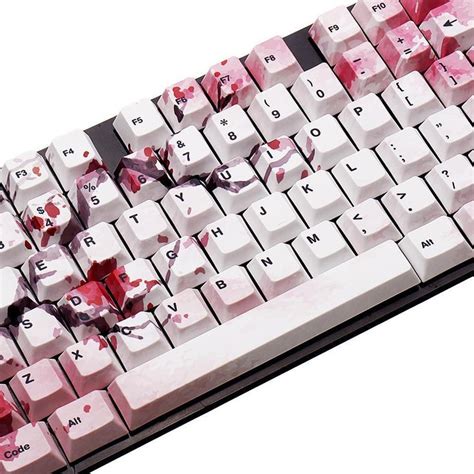 Keys Cherry Blossom Keycap Set Oem Profile Pbt Five Sided