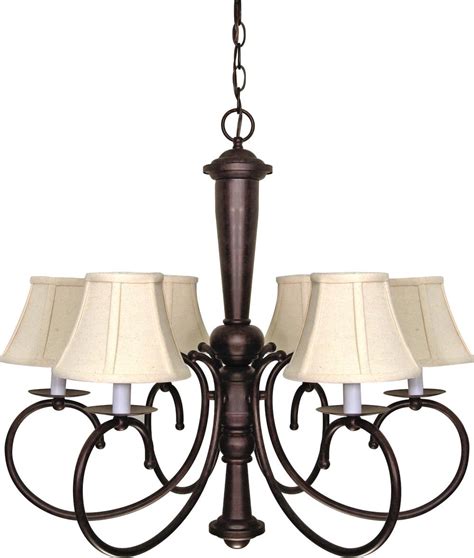 Nuvo Lighting Light Old Bronze Natural Linen Fabric Shades